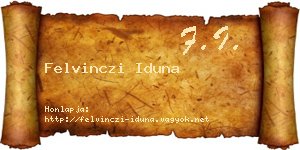 Felvinczi Iduna névjegykártya